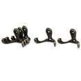 thumbnail image 2 of Uxcell Wall Mounted Clothes Hat Metal Antique Bronze Double Coat Hooks Hanger 5pcs, 2 of 3