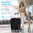 thumbnail image 4 of TABU Carry on Luggage with Detachable Side Bag, Zipperless PC Hard Shell Suitcase, Front Opening Suitcase, 360° Spinner Wheels, TSA Locks, USB Port, Black, 4 of 10