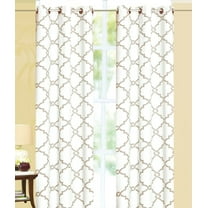 Best Linen Modern Taupe White Diamond Grommet Blackout Curtain, 38 x 84 in