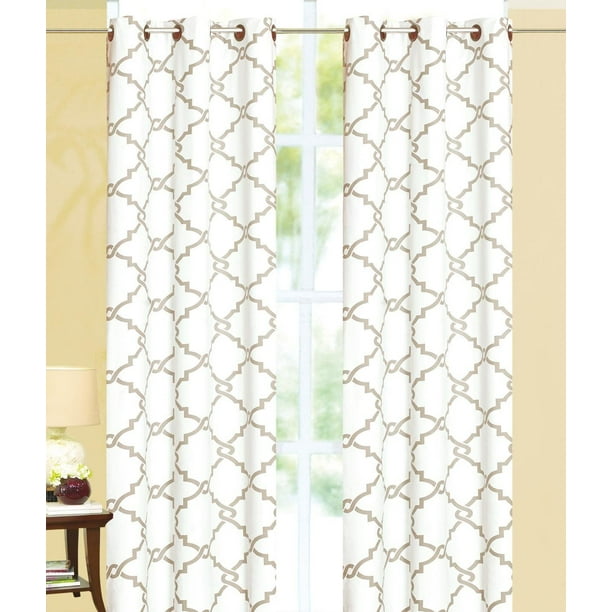 Geometric Modern Print Insulated 100% Thermal Blackout Window Grommet  Curtain Panel - 108