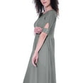 thumbnail image 5 of Moomaya Womens Gathered Waist Dress Tea Length Dresses Classic Summer Clothing, 5 of 7