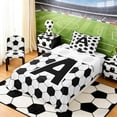 thumbnail image 3 of Erosebridal Letter A Soccer Ball Pattern Print Twin Sheet Sets, Sports Monogram Bedding for Kids Boys and Girls, 1 Flat Sheet, 1 Fitted Sheet and 1 Pillowcase, 3 of 6
