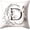 D, variant on Letter D Floral Pillow Cover 18x18 Inch - Black & White Botanical Monogram Wreath Design, Elegant Decorative Cushion Case for Sofa Bed Living Room Bedroom (Insert Not Included)