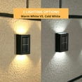 thumbnail image 4 of Morttic Solar Wall Light, 2Pcs 2LEDs Up and Down Solar Lamps Outdoor LED Wall Light Waterproof for Garden Patio Garage Driveway Pathway (Cold White), 4 of 8
