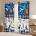 thumbnail image 2 of Feelyou Rugby Football Lover Blackout Curtains Set of 2 (52x84 Each) for Kid, Blue Bufalo Plaid Window Curtains, Ball Sports Theme Curtains and Drapes, Window Curtains Home Decor, 2 of 6