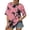 Pink, variant on MAFYTYTPR Women's Tie Dye Print Round Neck 1/2 Sleeve Casual T-Shirts Spring Summer Tops for Everyday Wear S-XXL