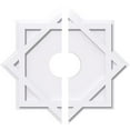 thumbnail image 1 of Ekena Millwork CMP34AL2-07000 34 in. OD x 7 in. ID Square Axel Architectural Grade PVC Contemporary Ceiling Medallion - 2 Piece, 1 of 1