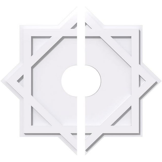 Ekena Millwork CMP34AL2-07000 34 in. OD x 7 in. ID Square Axel Architectural Grade PVC Contemporary Ceiling Medallion - 2 Piece