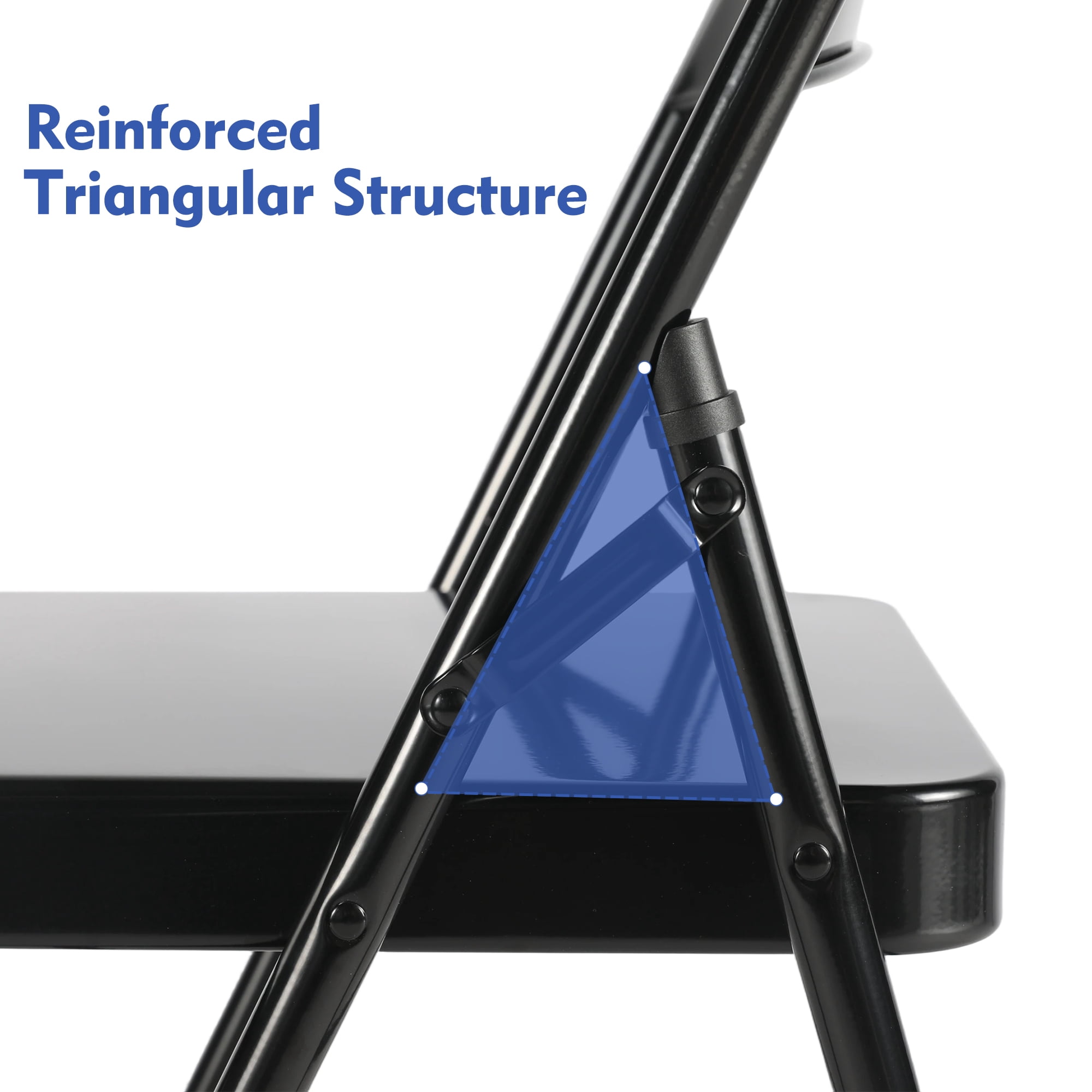 (6 pack) Mainstays Metal Folding Chair, Black