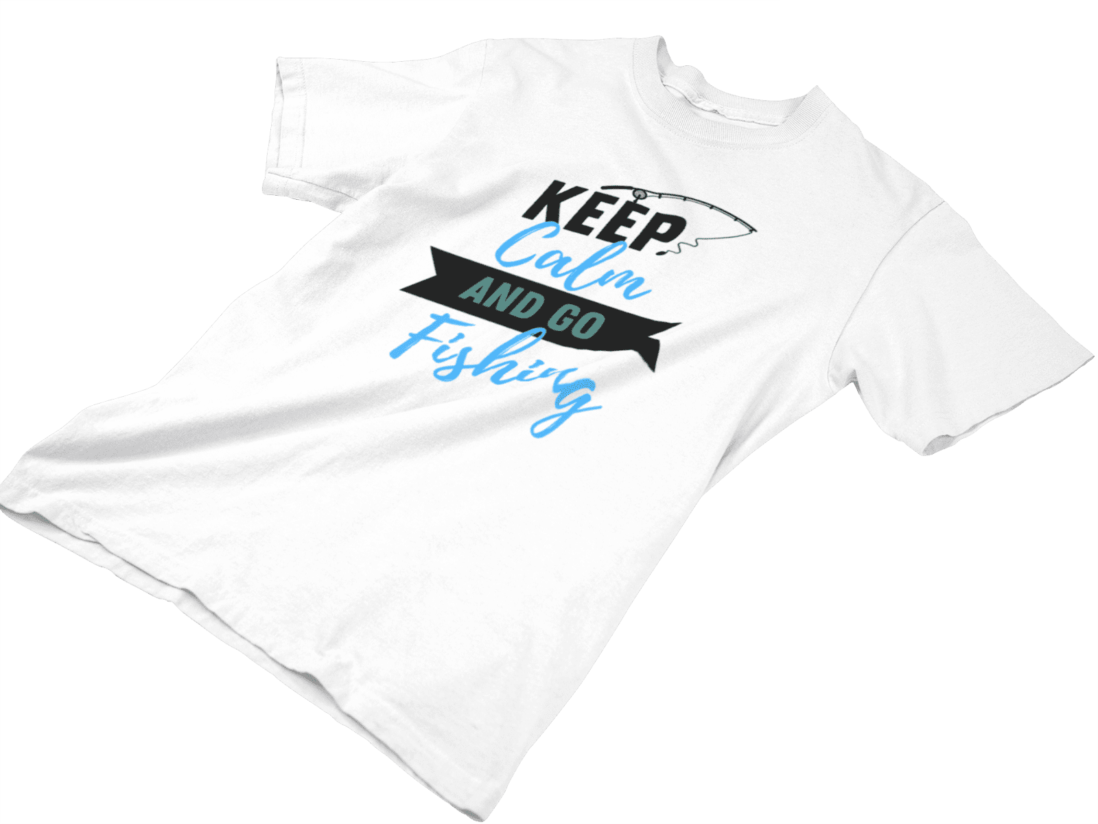 kiMaran Lettering Keep Calm Fishing Lifestyle Hobbies T-Shirt