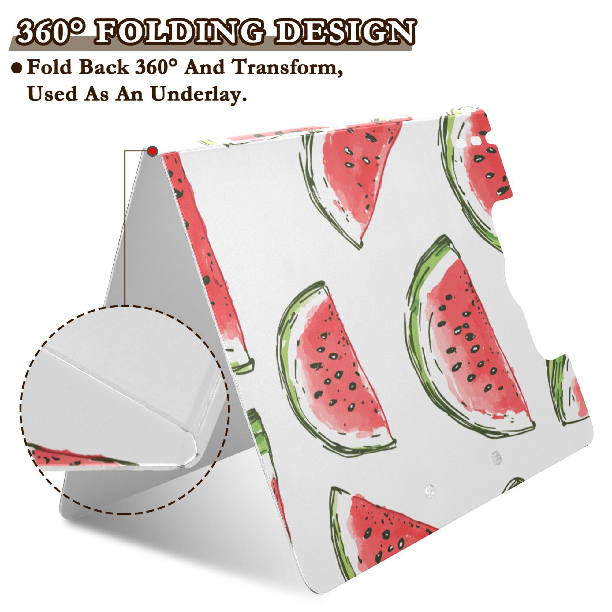 FORMRS A4 Clipboard Folder with Pen Holder Horizontal Foldable School Office Binder, Watermelon Pattern