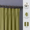 thumbnail image 2 of Homi Drapes Double Pinch Pleated Blackout Curtains – Thermal Insulated, Room Darkening Window Treatments Back Tab Curtains for Home or Office – 1 Panel with Hooks & Tiebacks (Bottle Green, 42x84), 2 of 5