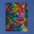 thumbnail image 2 of Colorful Cat Portrait | Cat Lover Owner | Dean Russo Art Animal Lover Mens Premium Tri Blend T-Shirt, Vintage Royal, 2XL, 2 of 5