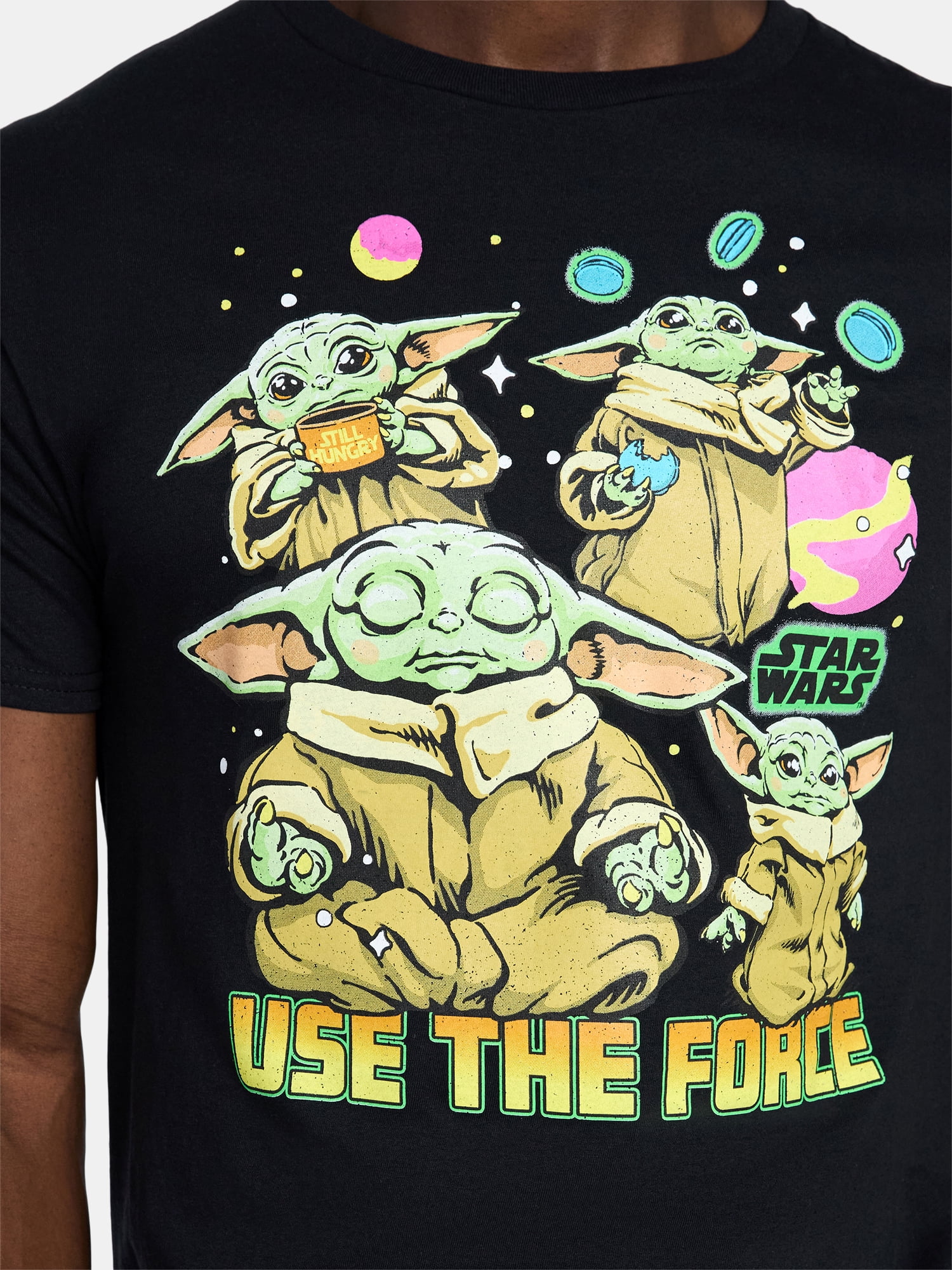 Star Wars Grogu Men's and Big Men's Graphic Cotton Tee with Short Sleeves, Sizes S-3XL