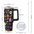 thumbnail image 2 of Halloween Tumbler 30 oz with Handle and Straw Haunted Pumpkin Skeleton Tumbler Halloween Party Gifts Insulated Bottle, 2 of 5