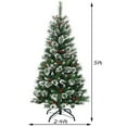 thumbnail image 2 of Costway 5 Pieds de Neige Floqué Artificielle Arbre à Charnière de Noël W / Aiguilles de Pin et Baies Rouges, 2 of 10