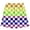 czb# Gold227, variant on CUZIBR Boys Shorts Rainbow Color Checkerboard Print Athletic Beach Casual Elastic Waist Loose Lightweight Sport Short Pants For Boys Summer Fashionable Holiday Daily Wear,Dark Purple,3-4 Years