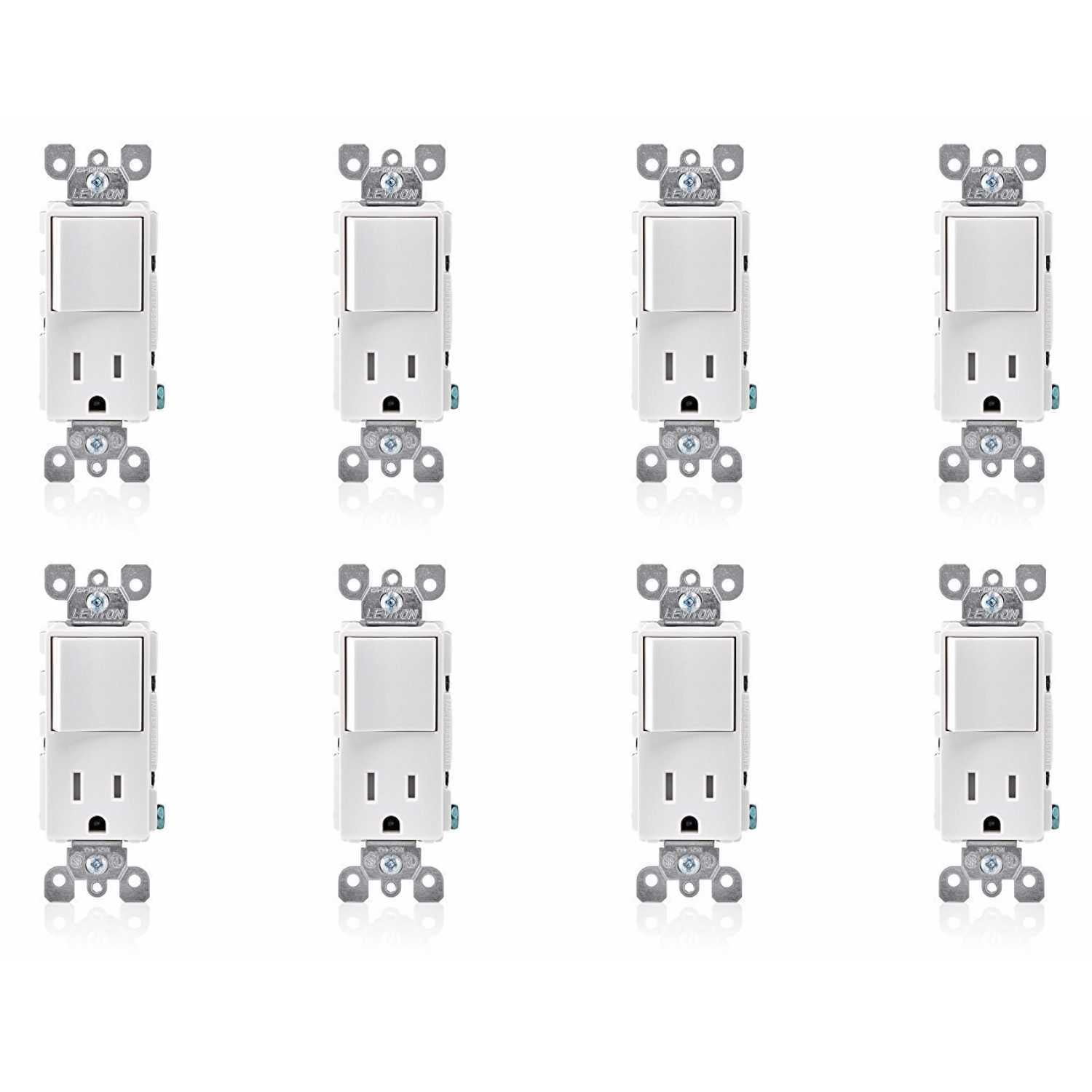 Leviton T5625-I Tamper-Resistant Rocker Combination Decora Switch /& Receptacle