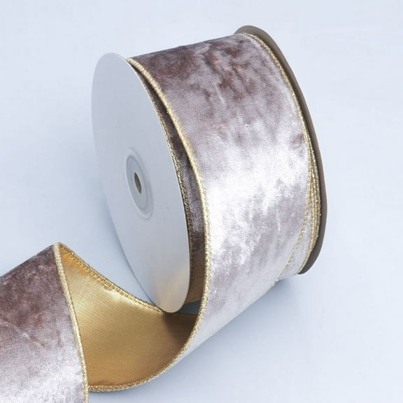 Namzi Ribbons 1 Roll Vintage Velvet Ribbon,Gift Wrapping Ribbon, Christmas Decor Ribbon for Holiday Crafts & Gift Packaging (10 Yards, 2.48inch Width),Grey