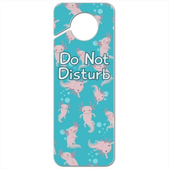 Cute Axolotl Mexican Walking Fish Plastic Door Knob Hanger Sign