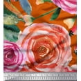 thumbnail image 1 of Soimoi Cotton Poplin Fabric Leaves & Rose Flower Decor Fabric Printed Yard 56 Inch Wide, 1 of 1