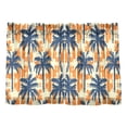 thumbnail image 7 of Yayeee Kitchen Curtains Tier Pair Light Filtering 27"x24" Rod Pocket Short Cafe Window Panel, Dark Blue Palm Pattern, 7 of 7