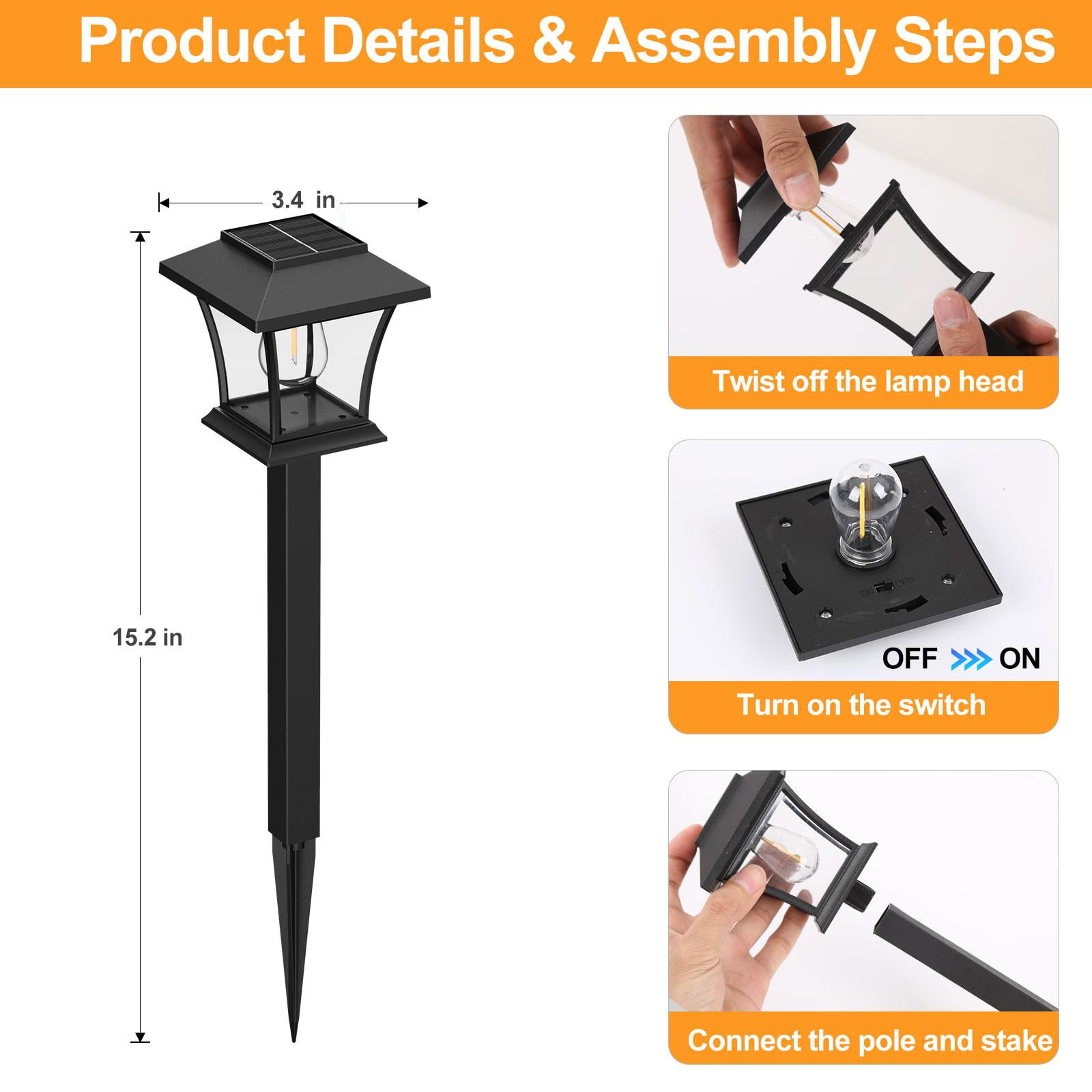 12 Pack Solar Lights Outdoor for Garden Walkway Pathway Lawn Yard Decorative Landscape Lighting. (Warm White, 12)