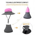 thumbnail image 4 of Foldable Buckle Hat for Women Sun Hat Outdoor UV Protection Wide Brim Ponytail Cap Packable Summer Beach Hat Adjustable Floppy Hat for Fishing Hiking Gardening [Purple], 4 of 8