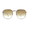 thumbnail image 5 of Womens Nerdy Oversized Rectangle Metal Rim Fashion Sunglasses Silver - Brown, 5 of 8