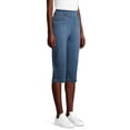thumbnail image 3 of Time and Tru Women's Woven Pull-On Capri Pants, 3 of 6