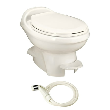 Aqua Magic Style Plus RV Toilet with Hand Sprayer / Low Profile / Bone - Thetford (Best Low Profile Toilet)