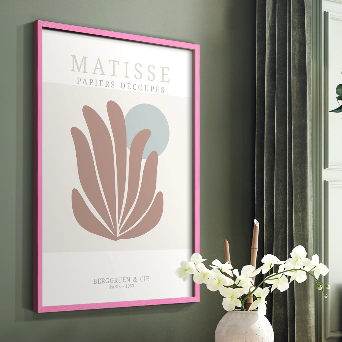 Matisse CDXXXV in Pink Solid Wood Framed Print No Nail Hanging
