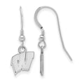 thumbnail image 2 of Auriga Fine Jewelry 925 Sterling Silver Rh-plated Letter W Extra Dangle Wire Earrings for Women, 2 of 6