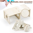 thumbnail image 6 of Hamster Hut, 2 Chamber Hamster Hideouts Wood Smooth Surface Chinchilla Habitat No Nails Guinea Pig Maze Exploring Gerbils Toys with Slide House for Dwarf Hamster Syrian, 6 of 7