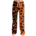 thumbnail image 3 of Halloween Pajama Pants for Women Loose Fit Wide Leg Trouser Pants Casual Elastic Waist Drawstring Palazzo Pants, 3 of 6