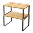 thumbnail image 2 of SONGMICS Estante para Especias, Juego de 2, Organizador de Armario, Especiero de Cocina Extensible, Negro y Natural, 2 of 10