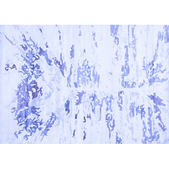 Ahgly Company Indoor Rectangle Solid Blue Modern Area Rugs, 6' x 9'