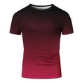 thumbnail image 3 of Coorders George Men's Gradient T Shirt, Short Sleeve Round Neck Tee Summer Tops , Hot Pink, L, 3 of 4