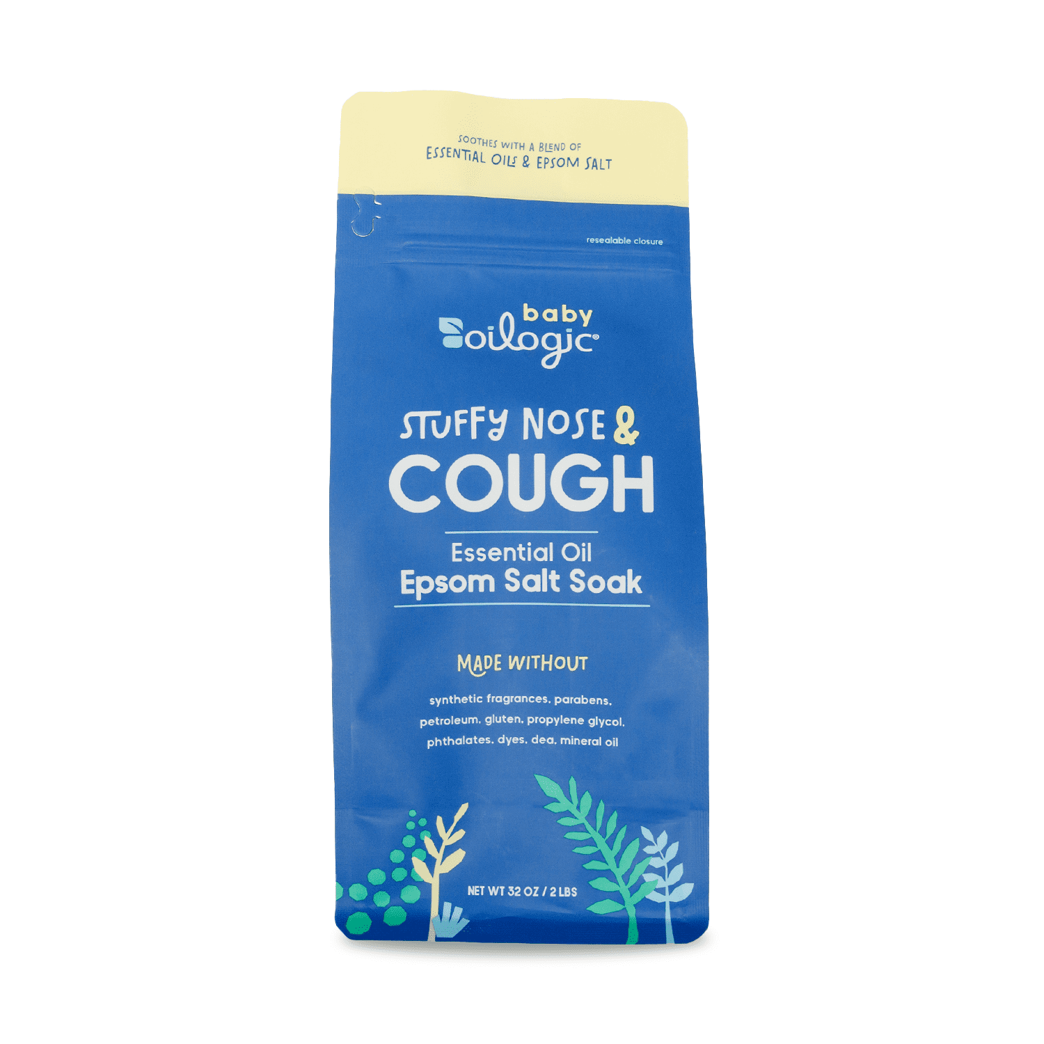 Oilogic Stuffy Nose & Cough Baby Essential Oil Epsom Soak, 2 lbs