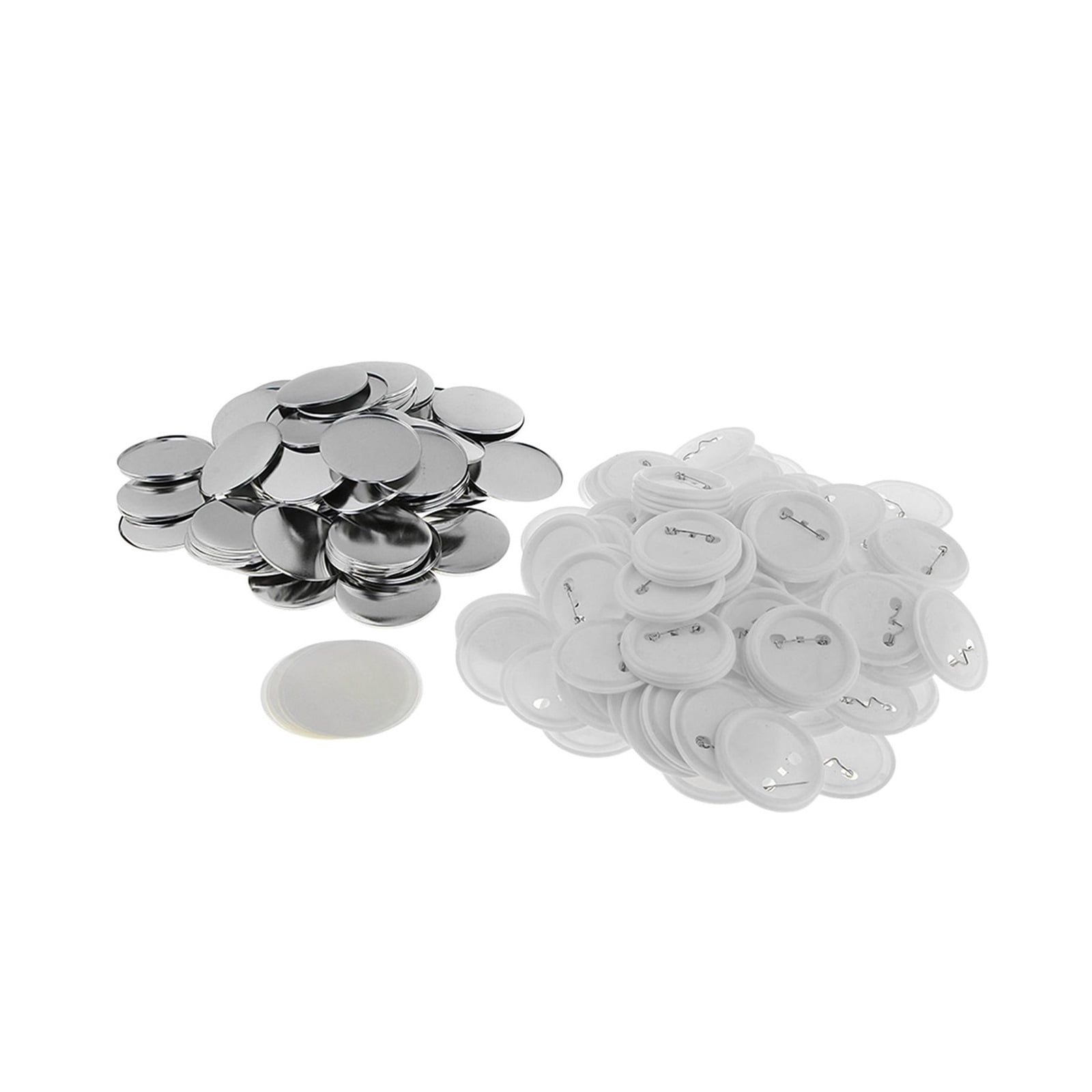 Blank Button Making Supplies 50mm DIY Round Pin Maker Kit For Button Maker Machine With Metal Shells, Back Cover And Clear Mylar