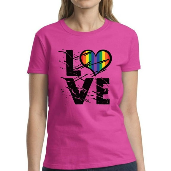 LGBTQ Lesbian Gay Love T-Shirt for Women - S M L XL 2XL 3XL Graphic Tee Shirt - Rights Pride Support Tee Gift