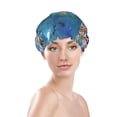 thumbnail image 3 of Kdxio Christmas Tree Print Shower Cap for Women,Elastic and Reusable,Double Waterproof Layers Bathing Hat, 3 of 9