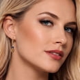 thumbnail image 4 of Gem Stone King 18K Yellow Gold Plated Silver Brown Tiger Eye and Blue Sapphire Dangle Earrings for Women with Lab Grown Diamond (3.73 Cttw, Oval 9X7MM), 4 of 6