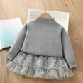 thumbnail image 4 of WRKEKC Girls Fall Outfits Long Sleeve Knit Cardigan and Sequin Tulle Mini Skirt 2 Piece Cute Dress Set for Girls 1 - 7 Years, 4 of 9