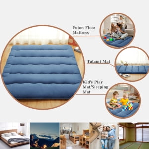 Twin/Full/Queen Size Floor Futon Mattress, 3" Thicken Roll Up Daybed Futon, Portable & Foldable Tatami Mat for Sofa Lounger, Camping, Dormitory, Yoga Sleep Nap Meditation