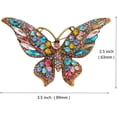 thumbnail image 2 of Broche Papillon en Strass Cristal Élégante Épingles à Revers Accessoires de Robe Bijou Cadeau pour Femmes Filles (Multi), 2 of 4