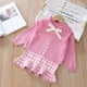 thumbnail image 3 of Conjunto de dos piezas de suéter sin mangas con volantes de estilo occidental para niñas de 1 a 6 años, suéter y falda para niñas, 3 of 6