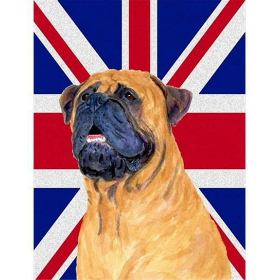 Bullmastiff With English Union Jack British Flag Flag Garden Size