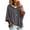 Gray, variant on Womens Solid Hooded Sweater Top Three Quarter Sleeve Drawstring Pullover Loose Fit Knit Tunic Casual Hooded Poncho Style BlackXL