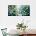 thumbnail image 3 of HFDF Claude Monet Canvas Wall Art, Water Lilies Classic Artwork Picture, Famous Paintings, Impressionist Style Art Print for Home Office Decor 10x8inch Framed, 3 of 7
